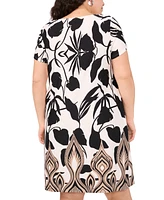 Msk Plus Printed Shift Dress
