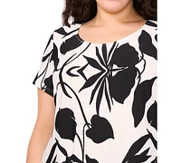 Msk Plus Printed Shift Dress