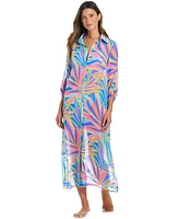 Bleu by Rod Beattie Women's On The Bright Side Printed Chiffon Cover-Up Maxi Dress