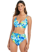 Bleu By Rod Beattie Womens Lifes A Beach Printed Bikini Top High Waist Bikini Bottoms
