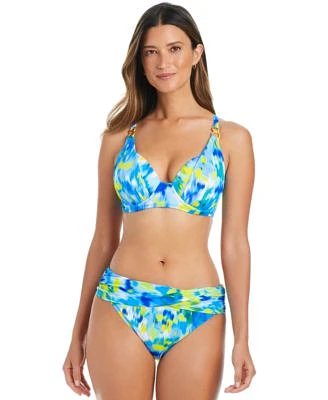 Bleu By Rod Beattie Womens Lifes A Beach Printed Bikini Top Sarong Hipster Bikini Bottoms