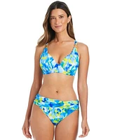 Bleu By Rod Beattie Womens Lifes A Beach Printed Bikini Top Sarong Hipster Bikini Bottoms