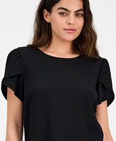 Ak Anne Klein Women's Tulip-Sleeve Blouse