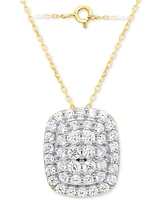 Forever Grown Diamonds Lab-Grown Diamond Cushion Cluster 18" Pendant Necklace (2 ct. t.w.) Sterling Silver or 14k Gold-Plated
