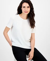 Ak Anne Klein Women's Short-Sleeve Blouse