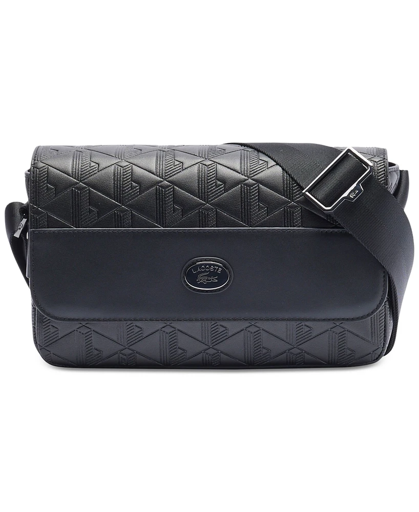Lacoste Men's Monogrammed Flap Close Satchel