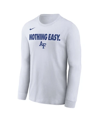 Nike Men's White Air Force Falcons 2025 On-Court Bench Long Sleeve T-Shirt