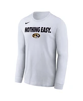 Men's White Missouri Tigers 2025 On-Court Bench Long Sleeve T-Shirt