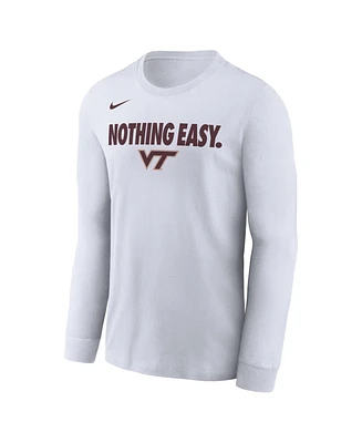 Nike Men's White Virginia Tech Hokies 2025 On-Court Bench Long Sleeve T-Shirt