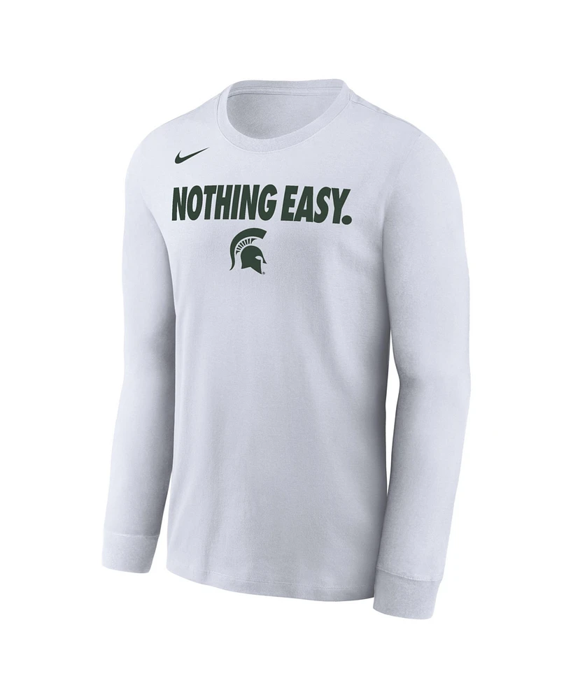 Nike Men's White Michigan State Spartans 2025 On-Court Bench Long Sleeve T-Shirt