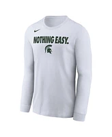 Nike Men's White Michigan State Spartans 2025 On-Court Bench Long Sleeve T-Shirt