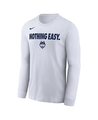 Nike Men's White Uconn Huskies 2025 On-Court Bench Long Sleeve T-Shirt