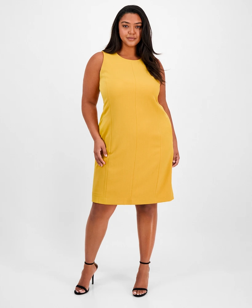 Kasper Plus Sleeveless Multi-Seam Sheath Dress