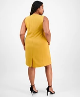 Kasper Plus Sleeveless Multi-Seam Sheath Dress
