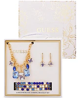 Guess Mixed Stone Butterfly Statement Necklace, Drop Earrings & 3-Pc. Stretch Bracelet Set