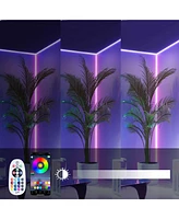 DELight 150FT/45m Rgb Led Strip Neon Rope Lights with App & Remote Control, IP65 Ac 110V Waterproof Music Sync Dimmable Cuttable SMD3535 Led Lights Di