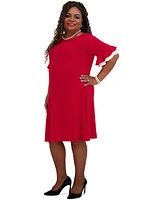 Kasper Women's Ruffle-Sleeve Shift Dress, Regular & Plus