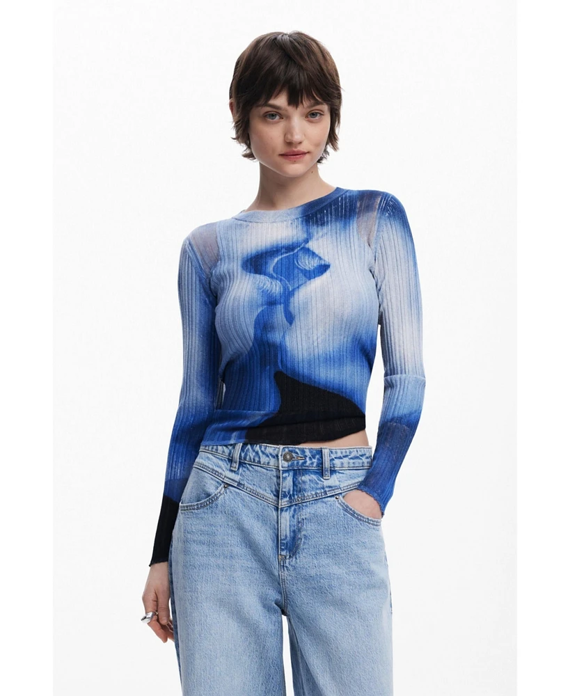 Desigual Women's Long sleeve kiss T-shirt