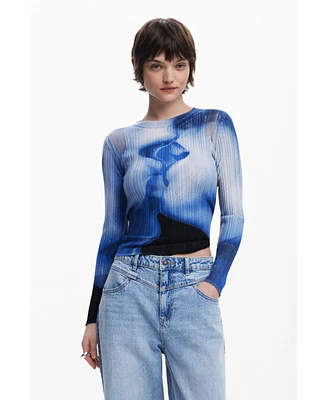 Desigual Women's Long sleeve kiss T-shirt