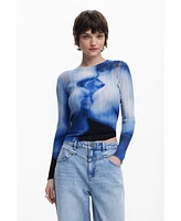 Desigual Women's Long sleeve kiss T-shirt