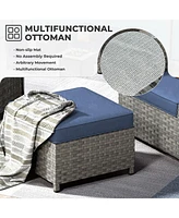Xizzi 12 Pieces Outdoor Furniture Patio Sectional Sofa,No Assembly Required Pe Wicker Conversation Sets with Armchairs,Ottomans and Coffee Table