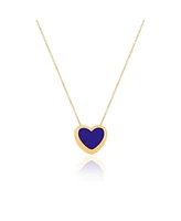 The Lovery Lapis Puffy Heart Necklace 14K Gold