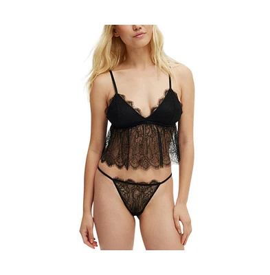 Cotton On Women's Eyelash Lace Longline Bralette