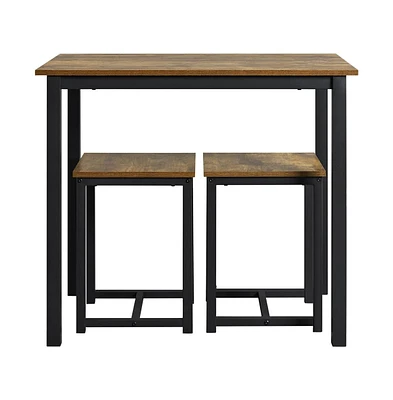 Yaheetech Industrial 3-Piece Dining Table Set