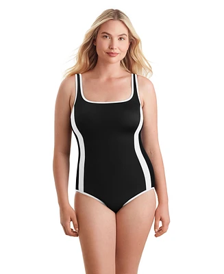 ShapeSolver Sport by Mimi Flamingo Women's Side Panel Tank One Piece Swimsuit