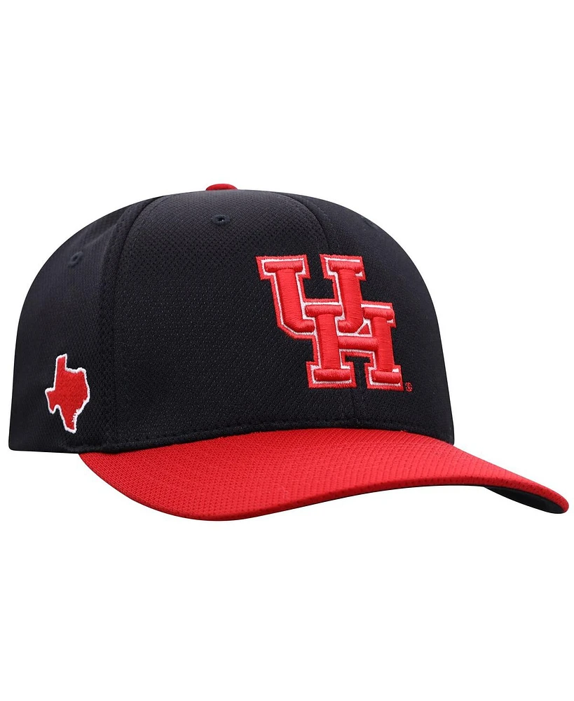 Top of the World Men's Black Houston Cougars Reflex Fitted Hat