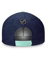 Fanatics Men's Deep Sea Blue/Light Blue Seattle Kraken Authentic Pro Rink Snapback Hat