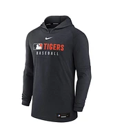 Nike Men's Heather Black Detroit Tigers Authentic Collection Tri-Blend Performance Pullover Hoodie