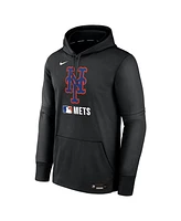 Nike Men's Black New York Mets Authentic Collection Performance Pullover Hoodie