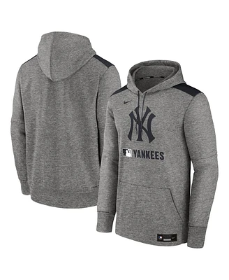 Nike Men's Heather Charcoal New York Yankees Authentic Collection Performance Pullover Hoodie