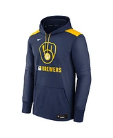 Nike Men's Navy Milwaukee Brewers Authentic Collection Performance Pullover Hoodie