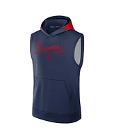 Nike Men's Navy Atlanta Braves Authentic Collection Performance Sleeveless Pullover Hoodie