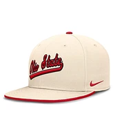 Nike Men's Natural Ohio State Buckeyes Primetime True Performance Fitted Hat