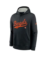Nike Men's Black Cincinnati Bengals Rewind Club Logo Pullover Hoodie
