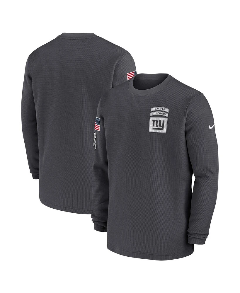 Nike Men's Anthracite New York Giants Salute To Service Edge Lockup Long Sleeve T-Shirt