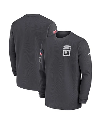 Nike Men's Anthracite New York Giants Salute To Service Edge Lockup Long Sleeve T-Shirt