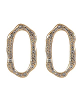 Laundry by Shelli Segal Open Drop Earrings with Crystal Pave Stones