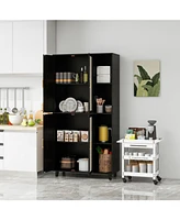 Mondawe 4 Door Cabinet with 4 Shelves with 4 Adjustable Inner Shelves