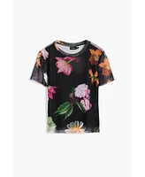 Desigual Women's Printed tulle T-shirt