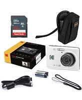 Kodak Pixpro FZ45 Friendly Zoom 16MP Full Hd Digital Camera, White, Bundle with 32GB Memory Card and Camera Bag