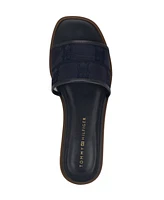 Tommy Hilfiger Women's Tesia Mesh Logo Flat Slide Sandals