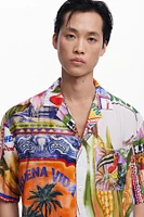 Desigual Men's Short-sleeve postcard shirt
