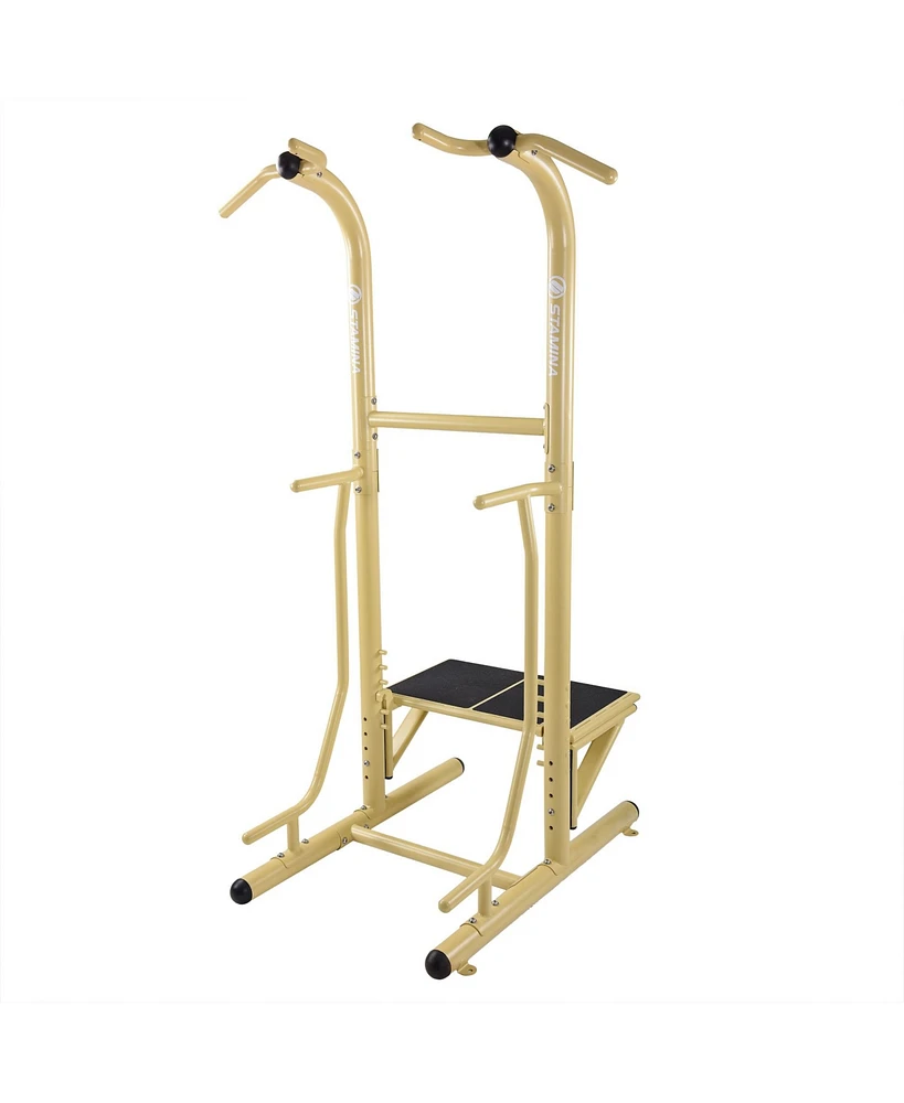 Stamina 65-1485 Weatherproof Steel Outdoor Fitness Power Tower Pro Station, Gold