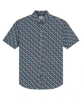 Ben Sherman Men's Retro Geo Print Short Sleeve Shirt