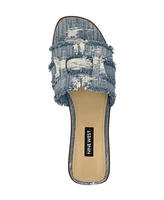 Nine West Women's Germanny Frayed Flat Slide Sandals