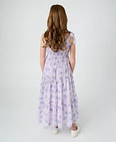 Rare Editions Big Girls Floral Burnout Maxi Dress